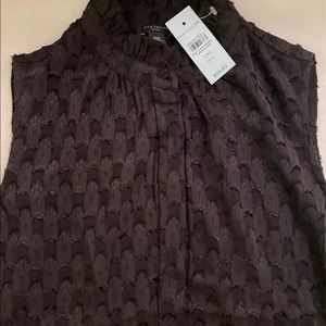 Ann Taylor petite black sleeveless top